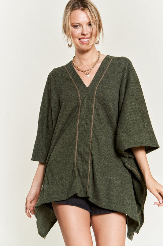 Vneck Poncho Top