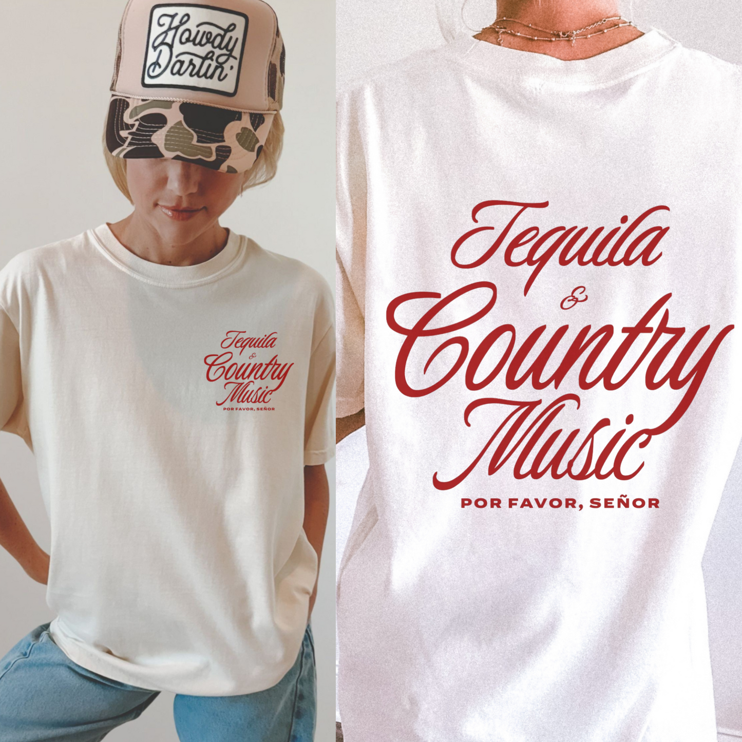 Tequila & Country Music Graphic Tee β Western Cowgirl T-Shirt