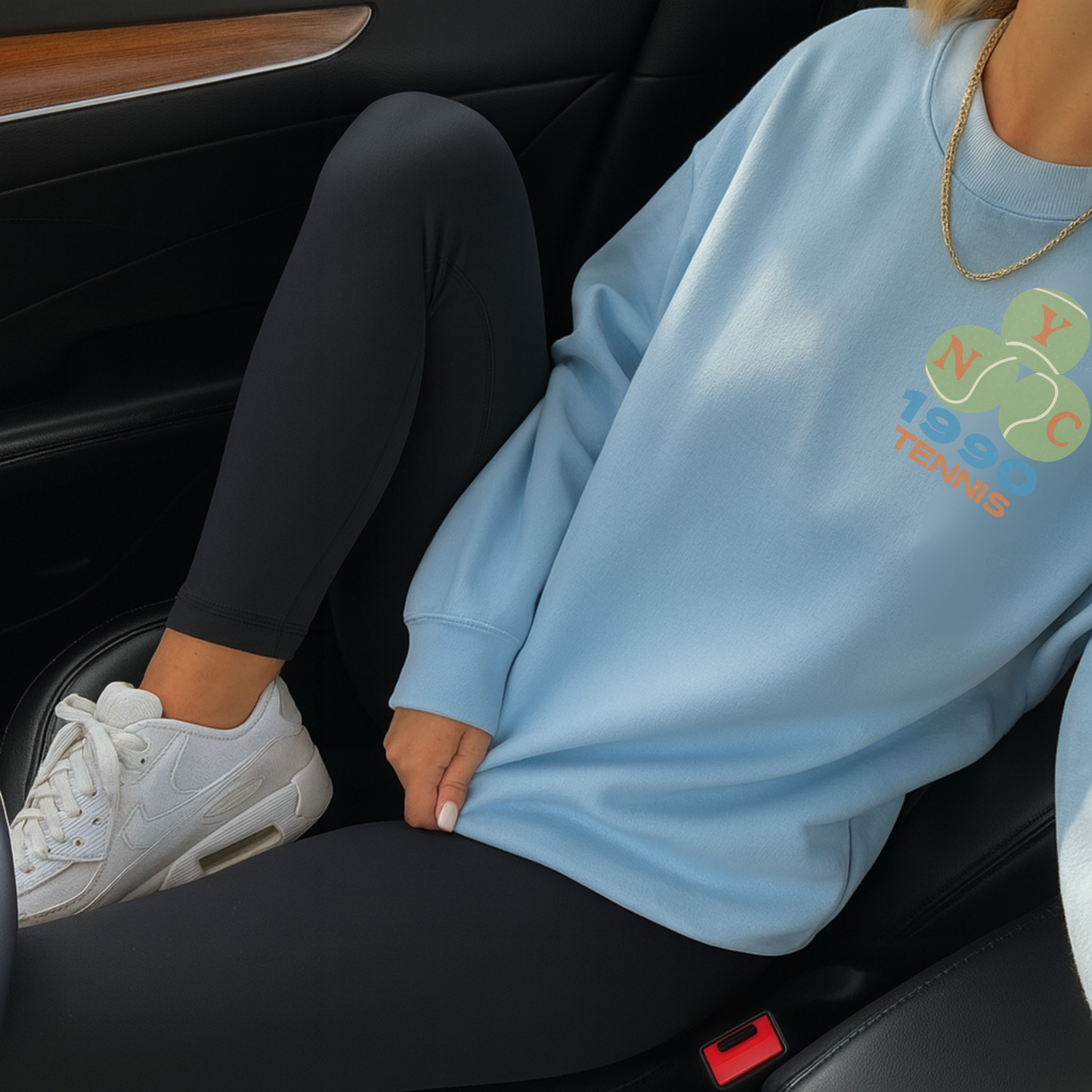 NYC 1990 Tennis Crewneck Sweatshirt – Vintage Sport Graphic Pullover