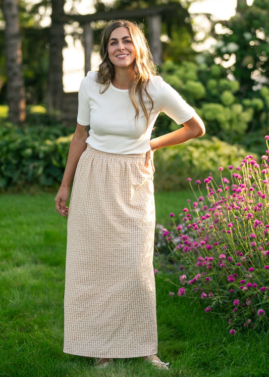 Rayne Gingham Maxi Skirt Dress