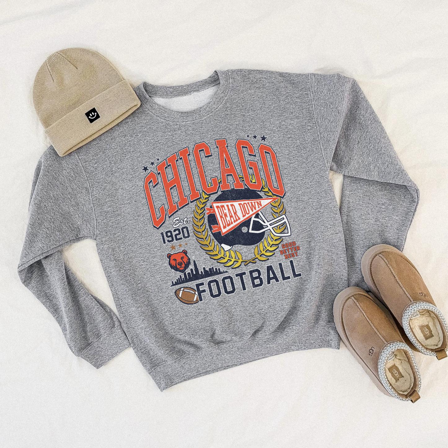 Chicago Football Vintage Inspired Graphic Sweatshirt β Bear Down Retro Crewneck