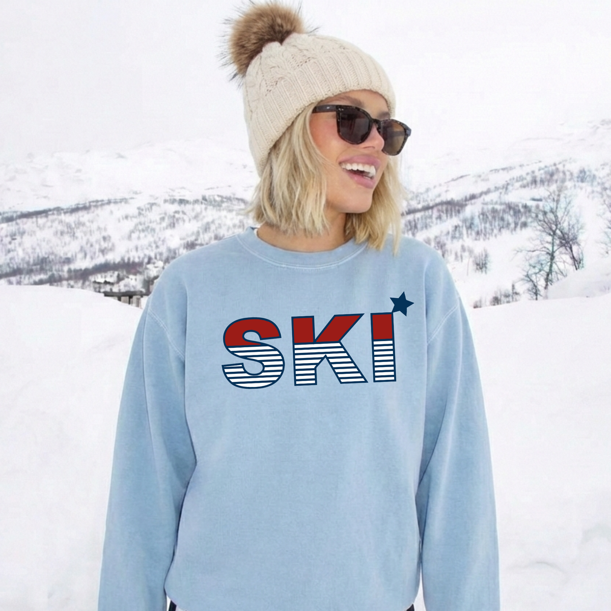 Ski Patriotic Crewneck Sweatshirt
