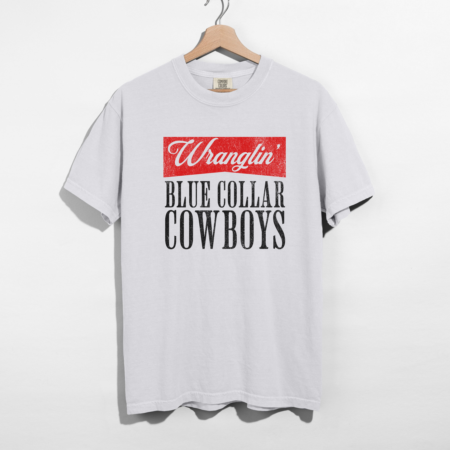 Wranglin’ Blue Collar Cowboys Graphic Tee – Western Rodeo Cowgirl Shirt