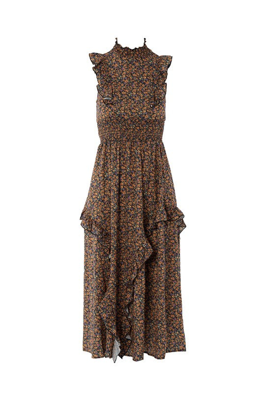 Tiered maxi dress with ruffle trim