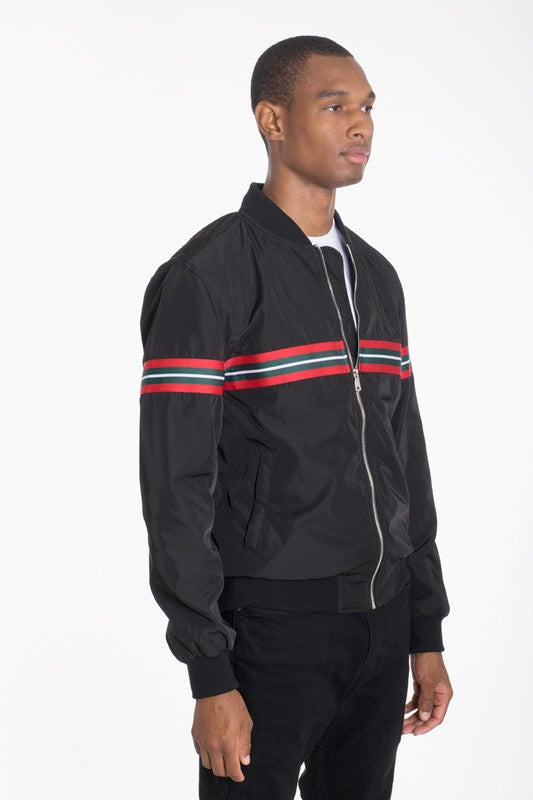 Luxury WOVEN TAPED BOMBER JACKET - ShopModernEmporium