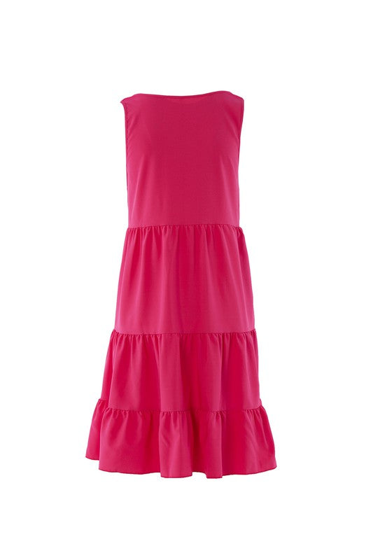 sleeveless tiered dress
