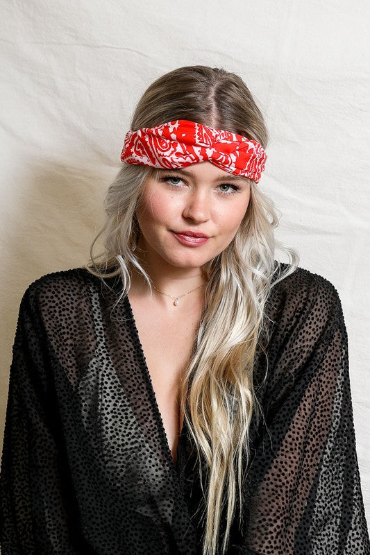 Large Paisley Print Bright Boho Headwrap - ShopModernEmporium