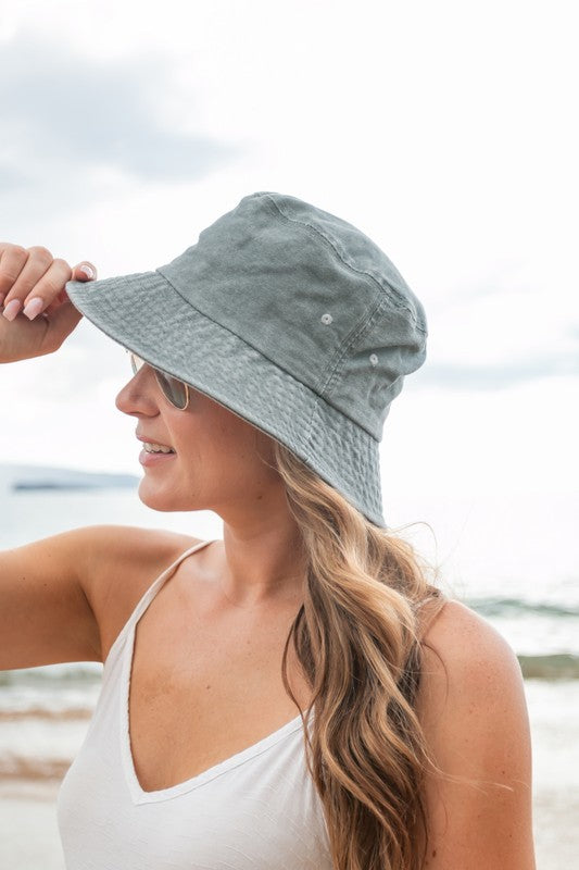 Solid Distressed Bucket Hat - ShopModernEmporium