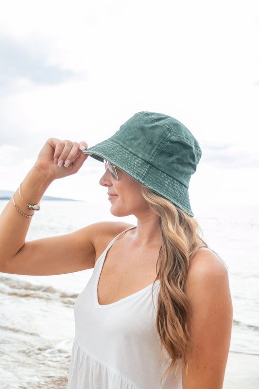 Solid Distressed Bucket Hat - ShopModernEmporium