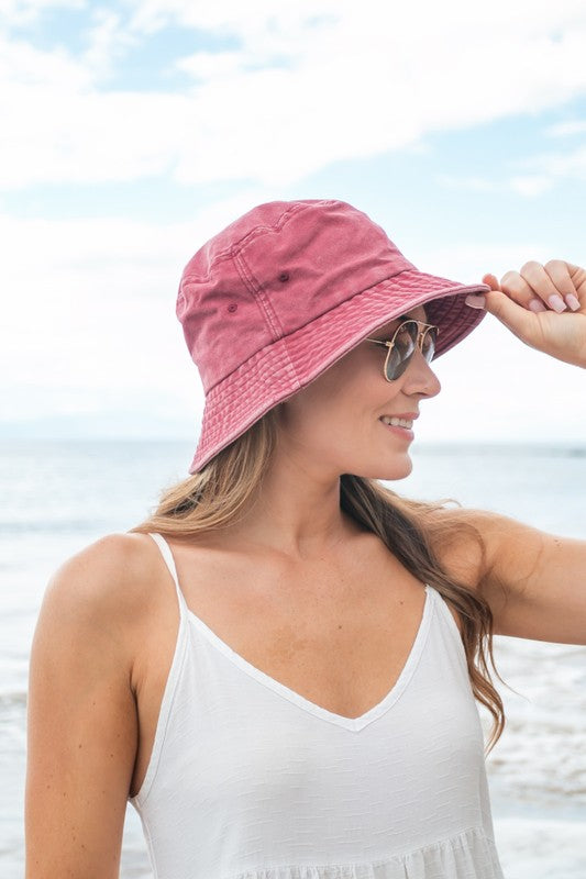 Solid Distressed Bucket Hat - ShopModernEmporium