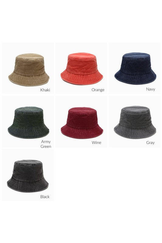 Solid Distressed Bucket Hat - ShopModernEmporium