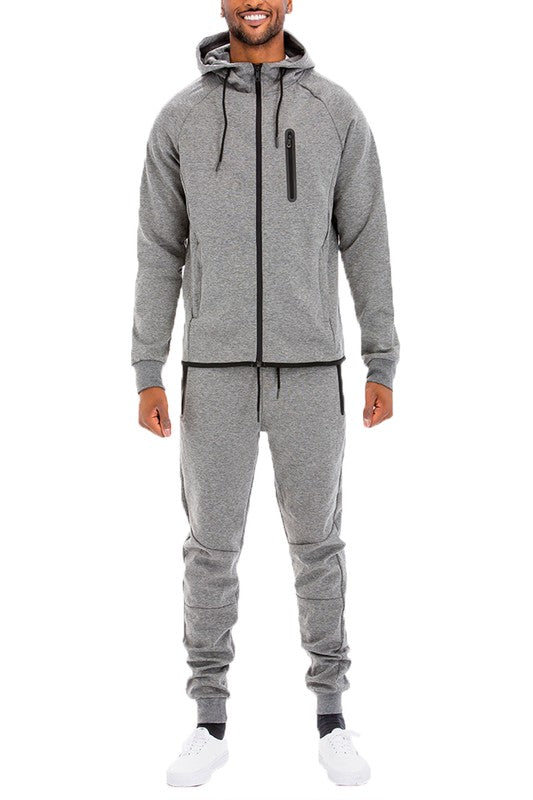 Mens Full Zip Sweat Pant Sweat Set - ShopModernEmporium