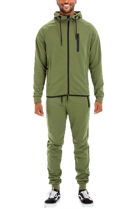 Mens Full Zip Sweat Pant Sweat Set - ShopModernEmporium