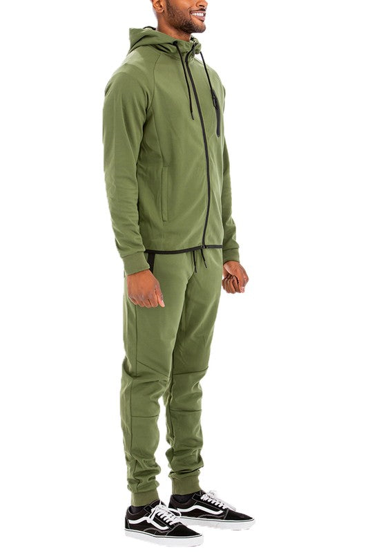 Mens Full Zip Sweat Pant Sweat Set - ShopModernEmporium