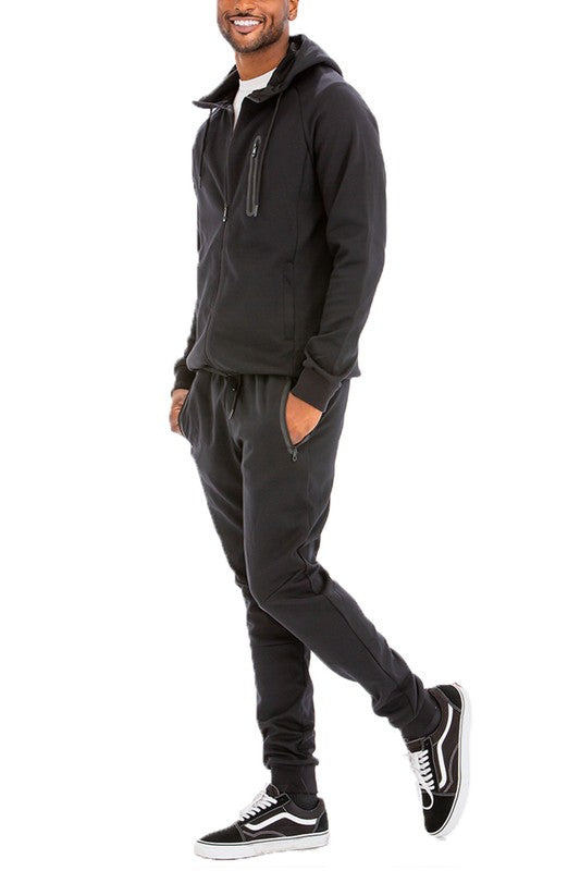 Mens Full Zip Sweat Pant Sweat Set - ShopModernEmporium