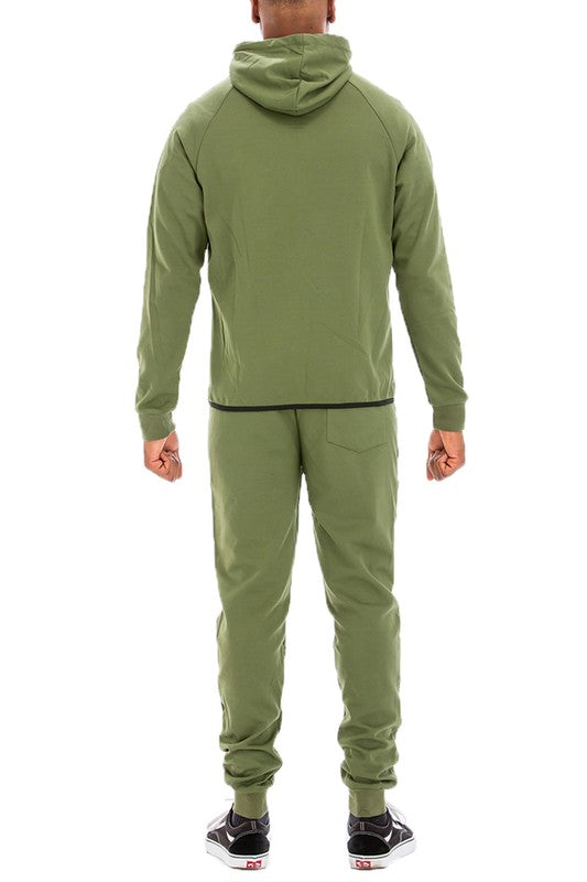 Mens Full Zip Sweat Pant Sweat Set - ShopModernEmporium