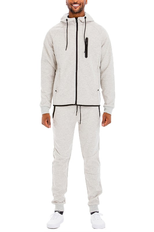 Mens Full Zip Sweat Pant Sweat Set - ShopModernEmporium