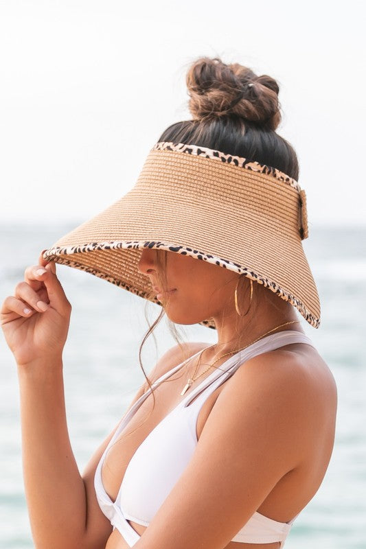 Leopard Foldable Bow Visors - ShopModernEmporium