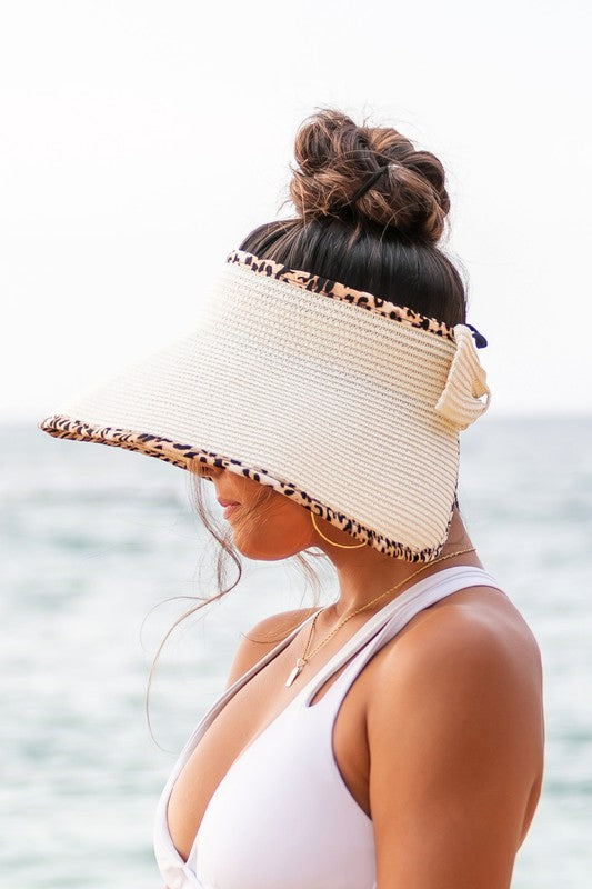 Leopard Foldable Bow Visors - ShopModernEmporium