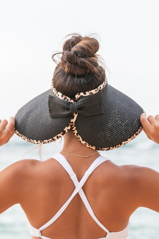 Leopard Foldable Bow Visors - ShopModernEmporium