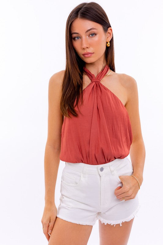 SATIN HALTER BODYSUIT - ShopModernEmporium