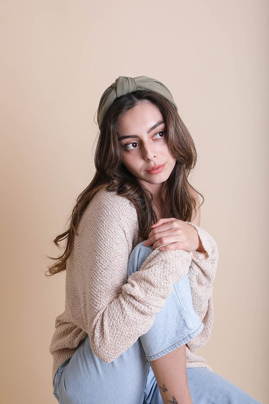 Wide Stripe Topknot Headband - ShopModernEmporium
