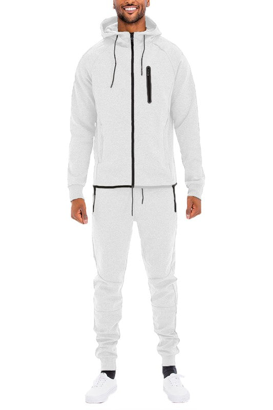 Mens Full Zip Sweat Pant Sweat Set - ShopModernEmporium