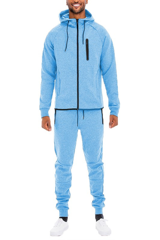 Mens Full Zip Sweat Pant Sweat Set - ShopModernEmporium