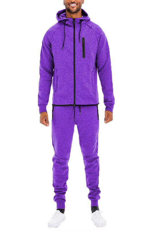 Mens Full Zip Sweat Pant Sweat Set - ShopModernEmporium