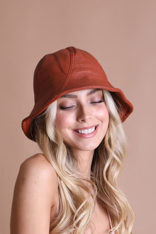 Vegan Leather Bucket Hat - ShopModernEmporium