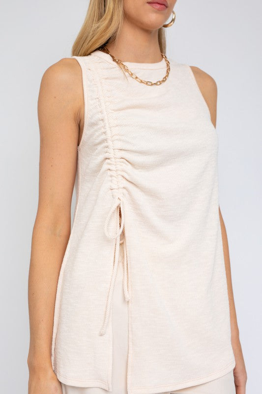 SLEEVELESS RUCHING TOP - ShopModernEmporium