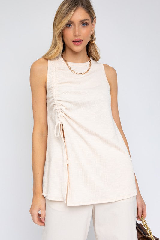 SLEEVELESS RUCHING TOP - ShopModernEmporium