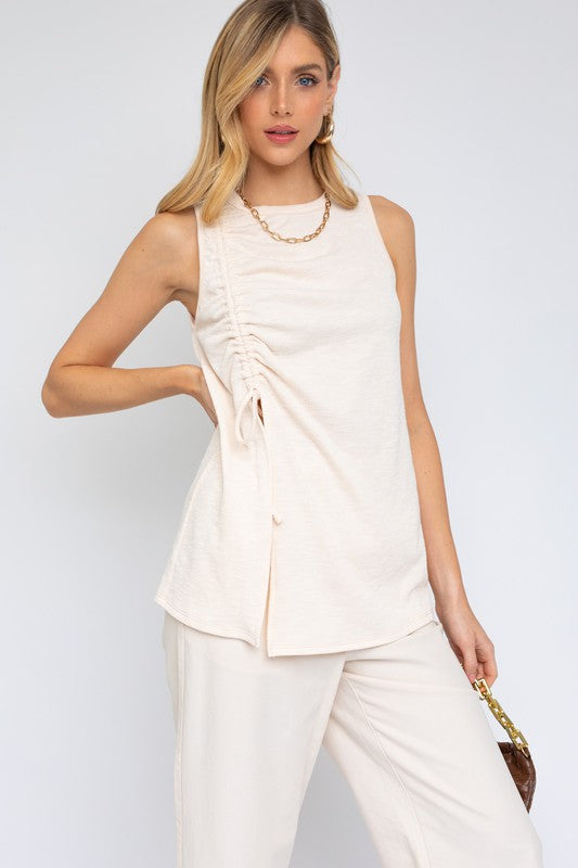 SLEEVELESS RUCHING TOP - ShopModernEmporium