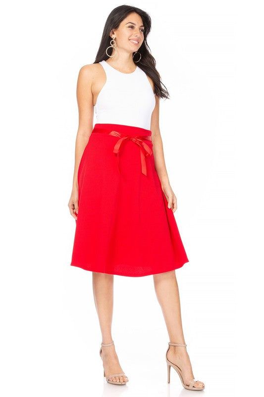 Solid, A-Line, Knee Length Skirt | Modern Boutique Fashion