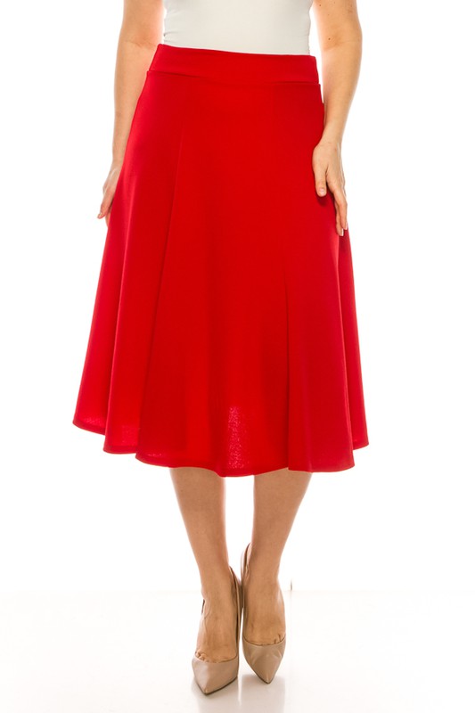 Plus Size, Paneled, A-Line Midi Skirt | Modern Boutique Fashion