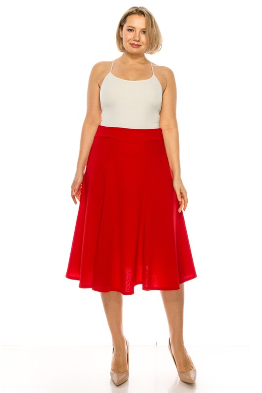 Plus Size, Paneled, A-Line Midi Skirt | Modern Boutique Fashion