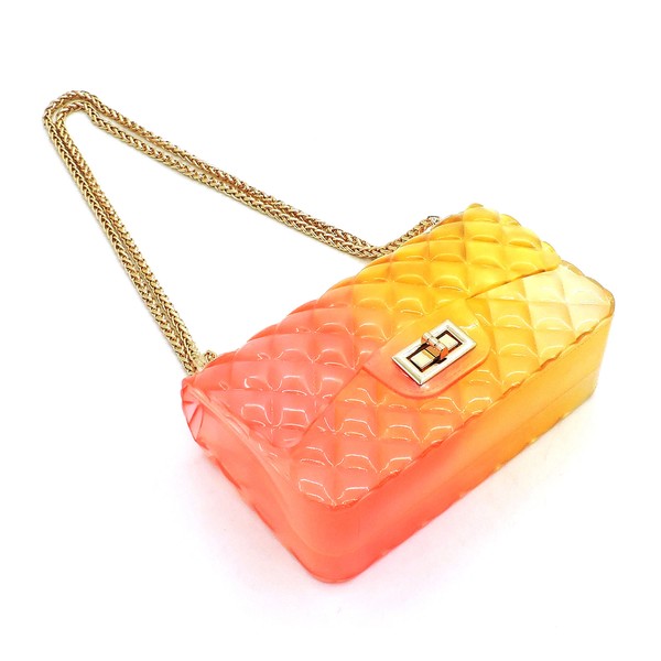 Quilt Embossed Multi Color Jelly Shoulder Bag - ShopModernEmporium