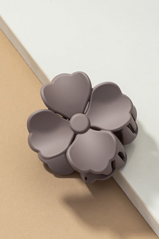 Matte color coated flower hair claw clip - ShopModernEmporium