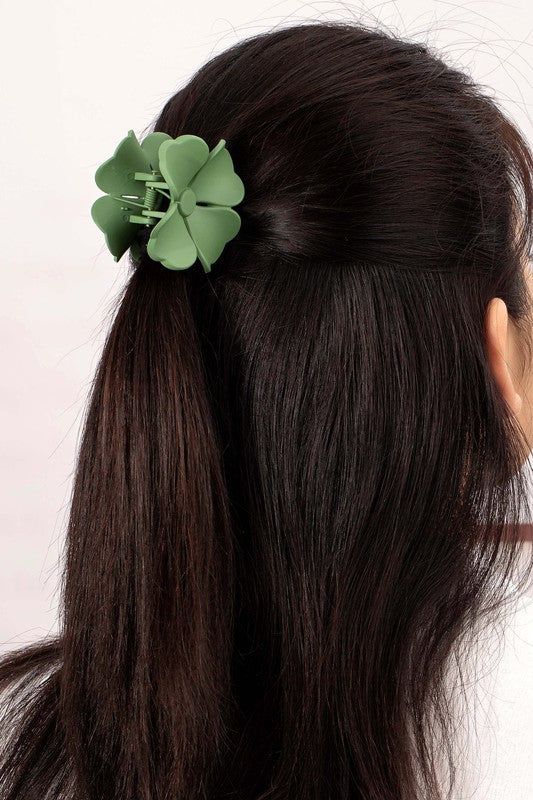 Matte color coated flower hair claw clip - ShopModernEmporium