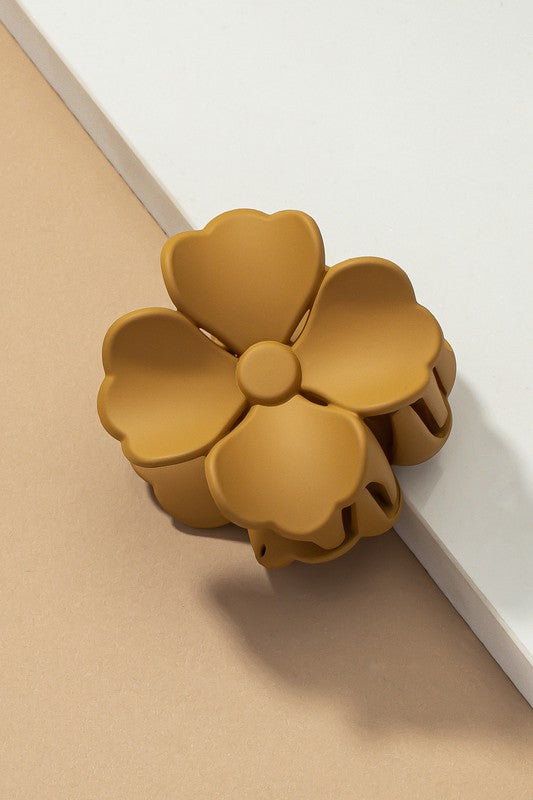 Matte color coated flower hair claw clip - ShopModernEmporium