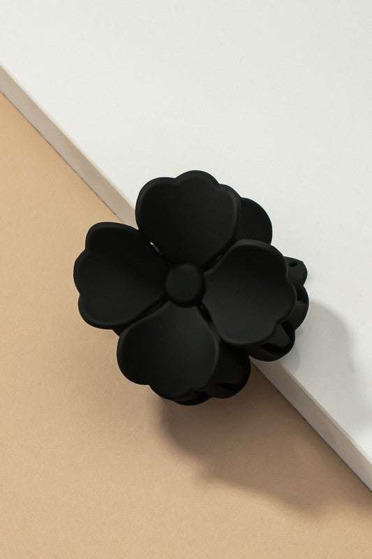 Matte color coated flower hair claw clip - ShopModernEmporium