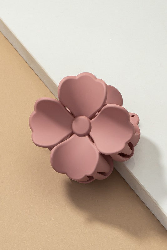Matte color coated flower hair claw clip - ShopModernEmporium
