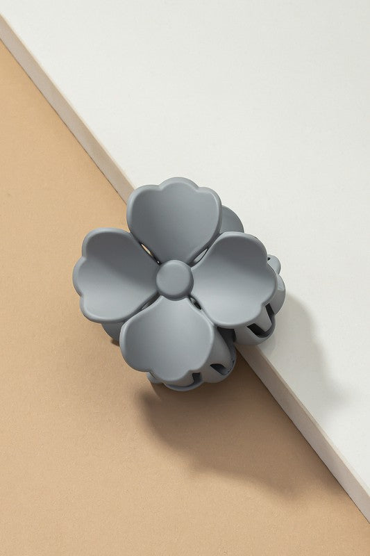 Matte color coated flower hair claw clip - ShopModernEmporium