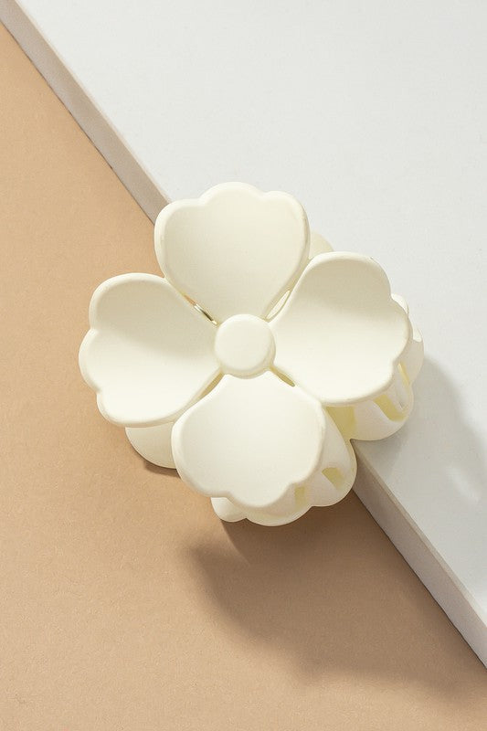 Matte color coated flower hair claw clip - ShopModernEmporium