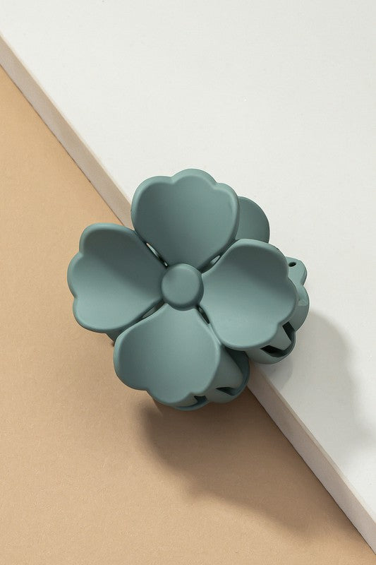 Matte color coated flower hair claw clip - ShopModernEmporium