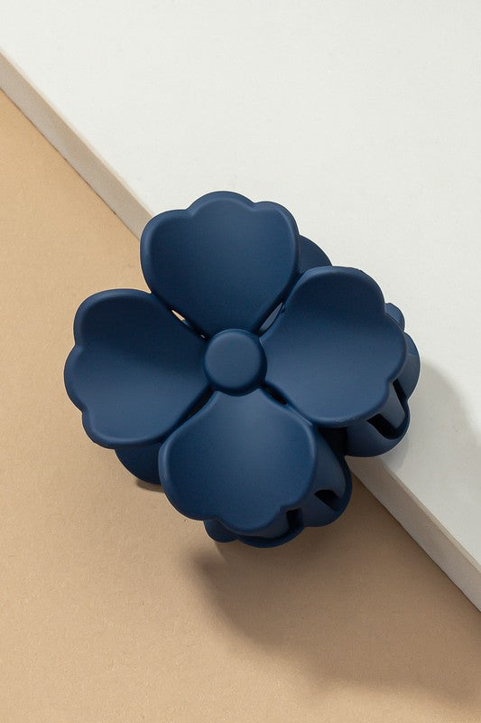 Matte color coated flower hair claw clip - ShopModernEmporium