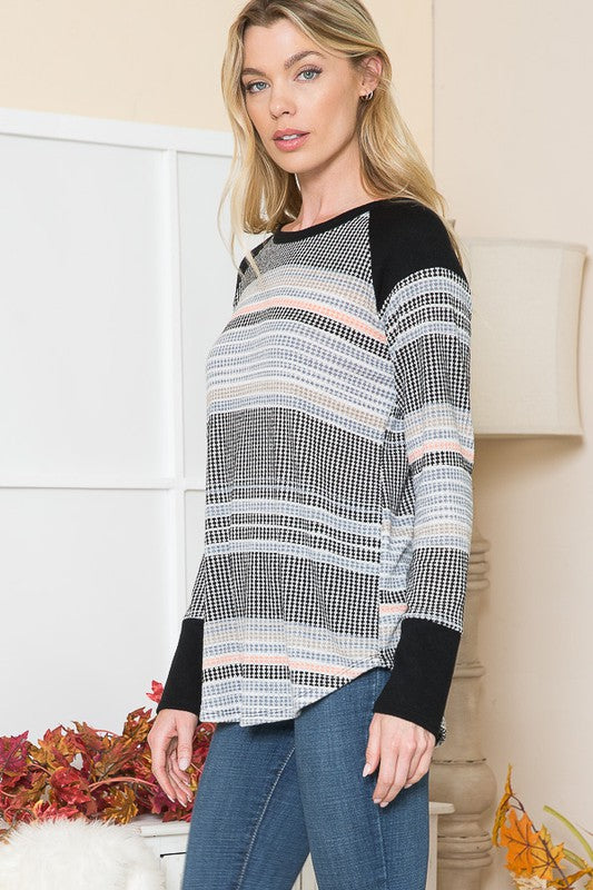 Textured Stripe Knit Top - ShopModernEmporium