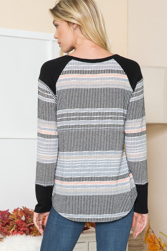 Textured Stripe Knit Top - ShopModernEmporium