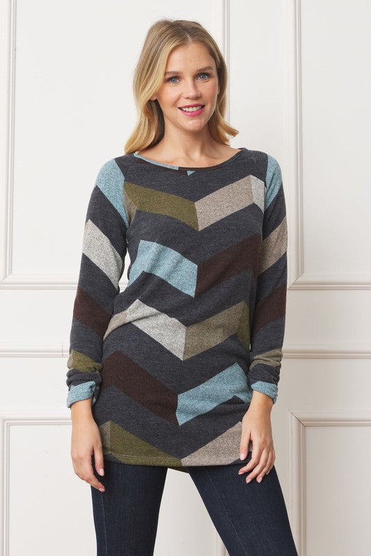 Plus Shirred Side Accent Top - ShopModernEmporium