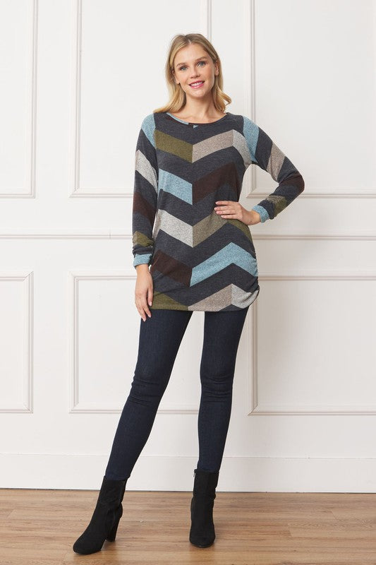 Shirred Side Accent Top - ShopModernEmporium